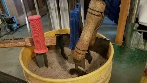 tools in sand